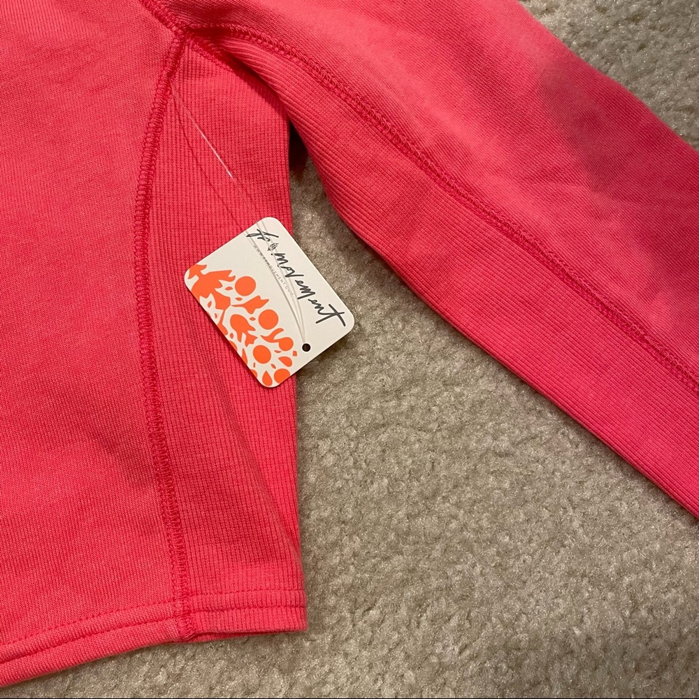 FREE PEOPLE FP MOVEMENT Circle Back Crop Top size S NWT color Coral lipstick - Picture 7 of 9
